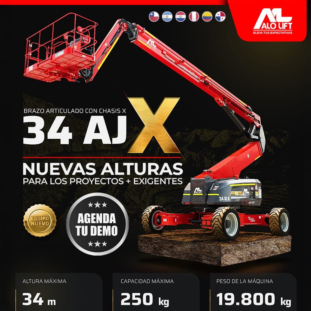 Brazos articulados Alo Lift para 34 metros de altura de trabajo